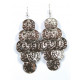 Boucles d'oreilles orientales à sequins argentés