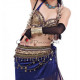 Costume tribal de danse orientale bleu