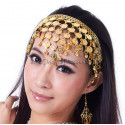 Couronne de danse orientale à sequins dorés