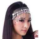 Couronne de danse orientale à sequins argentés