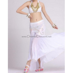 Ensemble de danse orientale top jupe sirène blanc