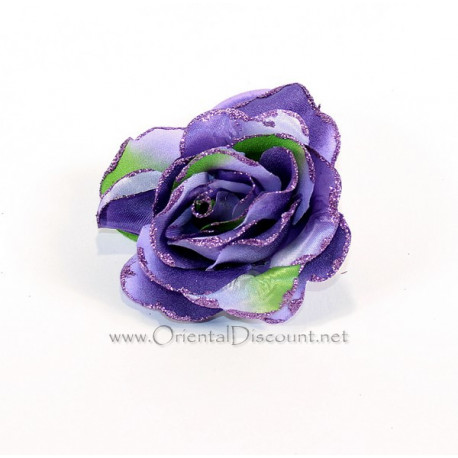 Fleur à cheveux violet pailleté