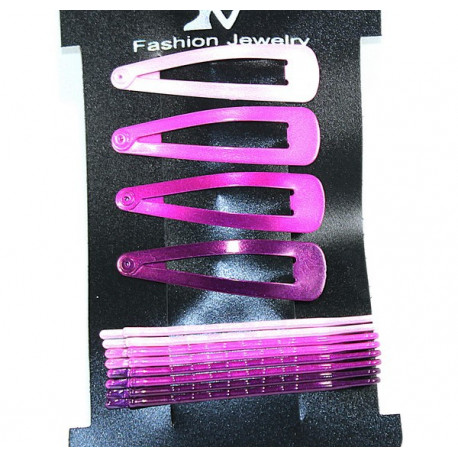 Lot de barrettes rose et fuschia