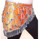 Ceinture de danse orientale en velours orange et argent