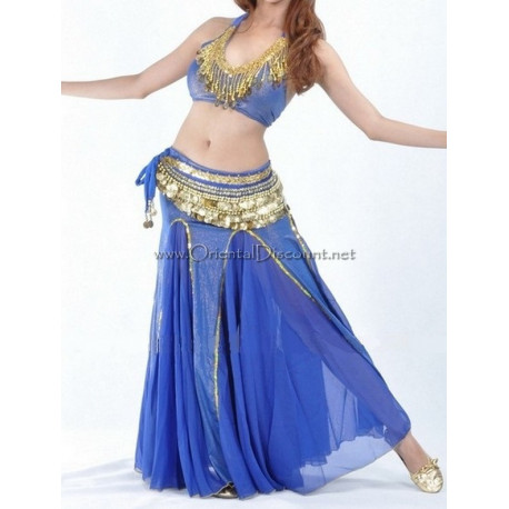 Ensemble de danse orientale sirène bleu roy