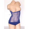 Body de danse orientale sous poitrine bleu à paillettes