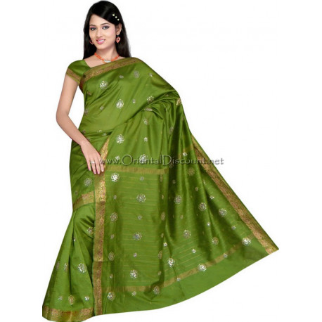Sari indien de danse Bollywood vert