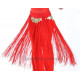 Ceinture de danse orientale à fils et sequins rouge