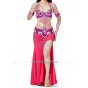 Costume de danse orientale 3 pièces fuschia