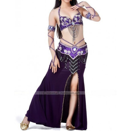 Costume de danse orientale 3 pièces violet