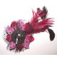 Fleur à cheveux et plumes fuschia