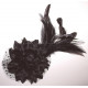 Fleur à cheveux et plumes noir