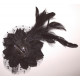 Fleur à cheveux et plumes noir