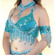 Soutien gorge de danse orientale Bonnet D/E turquoise