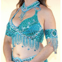 Soutien gorge de danse orientale Bonnet D/E turquoise