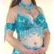 Soutien gorge de danse orientale Bonnet D/E turquoise