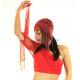 Top de danse orientale à manche rouge