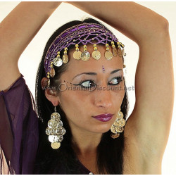 Serre tête filet de danse orientale violet foncé