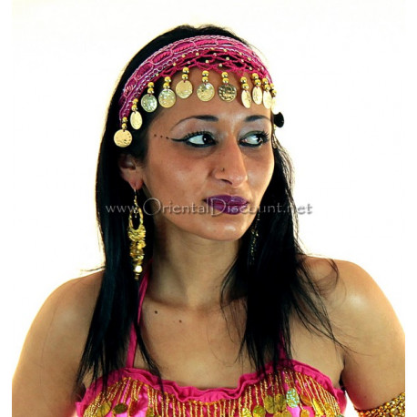 Serre tête filet de danse orientale fuschia
