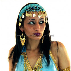 Serre tête filet de danse orientale turquoise