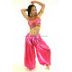 Costume de danse orientale top sarouel satine fuchia