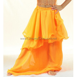 Jupe de danse orientale doublée enfant 10/12 ans orange