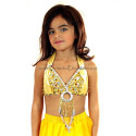 Soutien gorge satin enfant de danse orientale doré