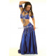 Jupe satin de danse orientale bleu roy