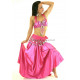 Tenue de danse orientale fuschia et argent 3 pièces