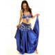 Tenue de danse orientale bleu et argent 3 pièces