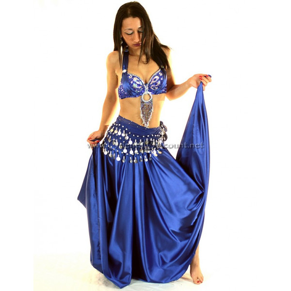 Tenue de danse orientale bleu argent - Costume 