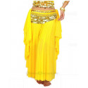 Jupe de danse orientale ouverte voilée jaune