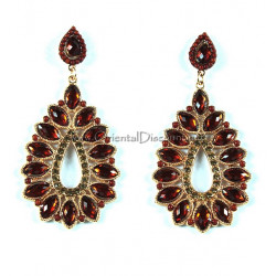 Boucles d'oreilles fantaisie bollywood marron