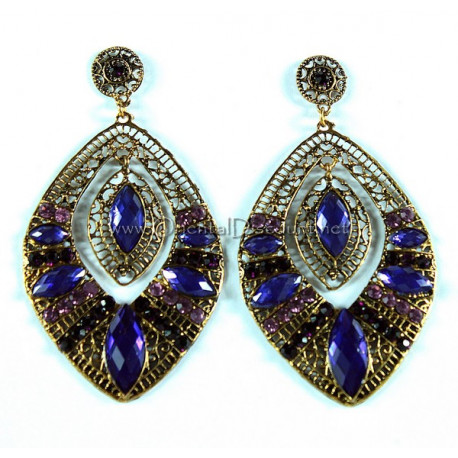 Boucles d'oreilles fantaisie violet