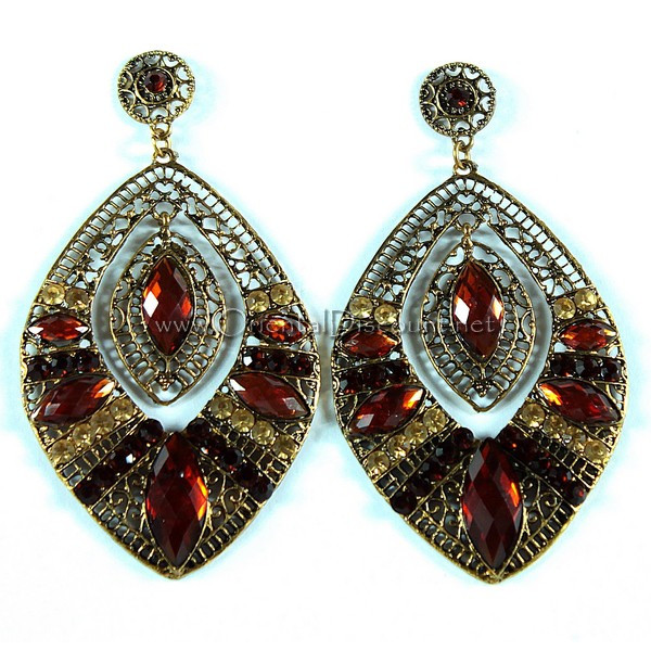 Boucles d'oreilles fantaisie marron