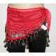 Ceinture enfant de danse orientale rouge argent