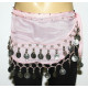 Ceinture enfant de danse orientale rose argent