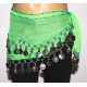 Ceinture enfant de danse orientale vert argent