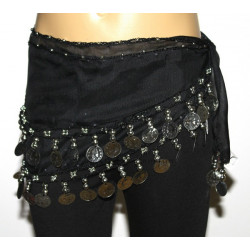 Ceinture enfant de danse orientale noir argent