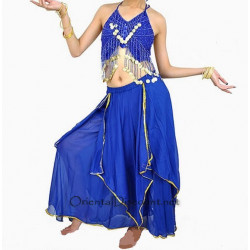 Costume de danse orientale bleu nuit