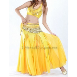 Ensemble de danse orientale sirène jaune