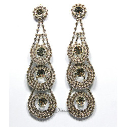 Boucles d'oreilles strass argenté