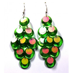 Boucles d'oreilles grappe translucide VERT