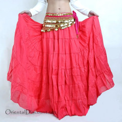 Jupe coton de danse orientale rouge