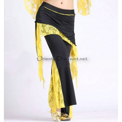 Pantalon de cours de danse orientale noir et jaune