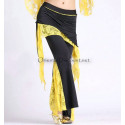 Pantalon de cours de danse orientale noir et jaune