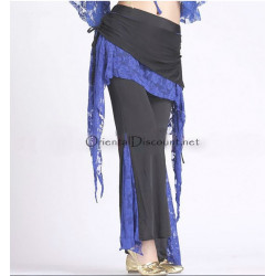 Pantalon de cours de danse orientale noir et bleu roy