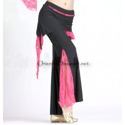 Pantalon de cours de danse orientale noir et fuschia