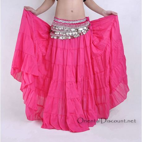 Jupe coton de danse orientale fuschia