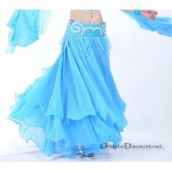 Jupe doublée de danse orientale turquoise